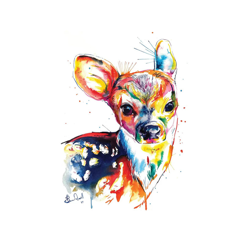 Deer by Weekday Best - Painting on Canvas, 30.48 cm H x 45.72 cm W, Wrapped Canvas