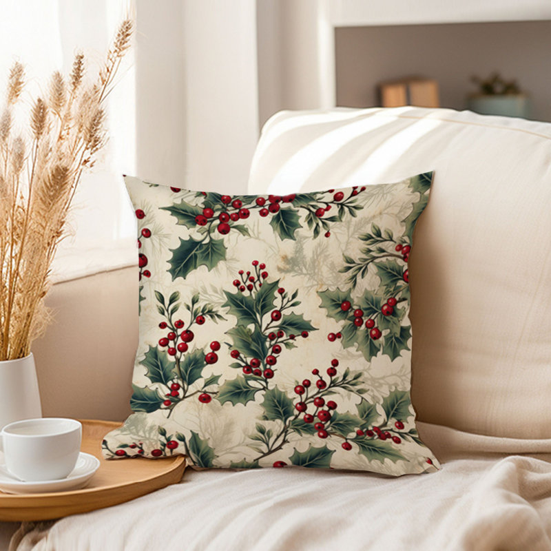 Floral Pillow Cover, 16"H x 16"W