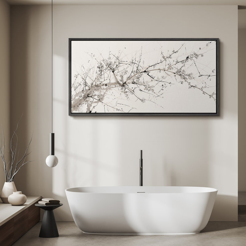 «Chinoiserie», encre minimaliste antique, décoration rétro, très grand, reproduction d'art, art mural, chambre à coucher