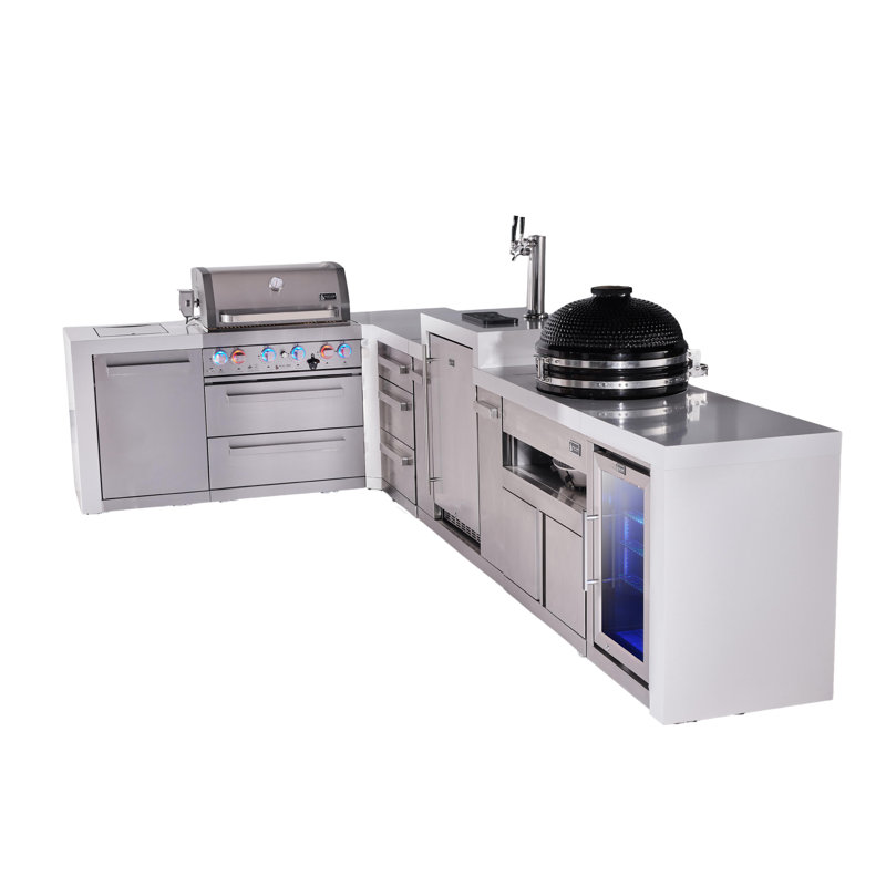 Îlot de cuisine à 4 brûleurs 82 pouces x 156 pouces Mont Alpi Premium