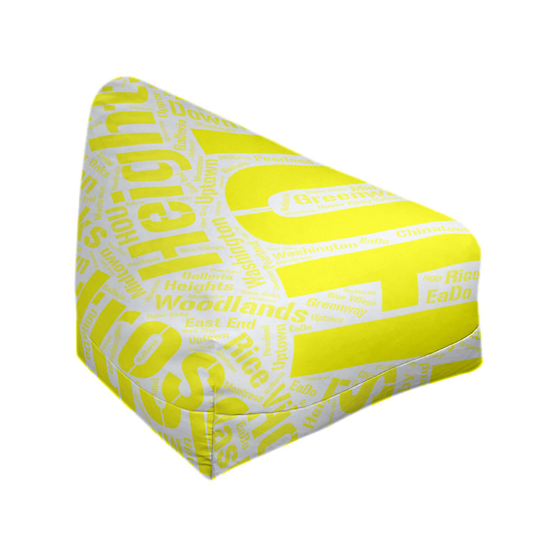 Classic Bean Bag, 42" H x 38" W x 29" D, Yellow Polyester Blend, Houston