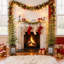 Ensemble de 2 décorations de Noël artificielles préilluminées de 120 cm avec support en polyéthylène et pot.