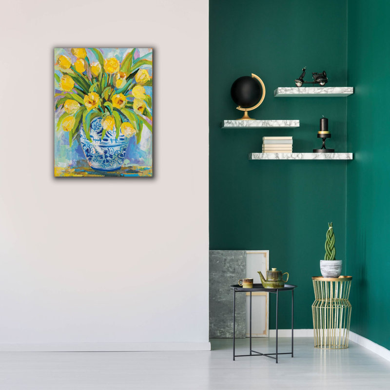 «Ginger Jar Tulips» par Jeanette Vertentes, art mural sur toile, H 34 po x l 26 po x P 1,5 po