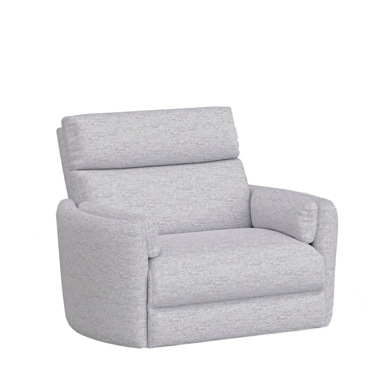 Diton Power Glider Recliner with Round Arms, Mineral Light Gray Chenille