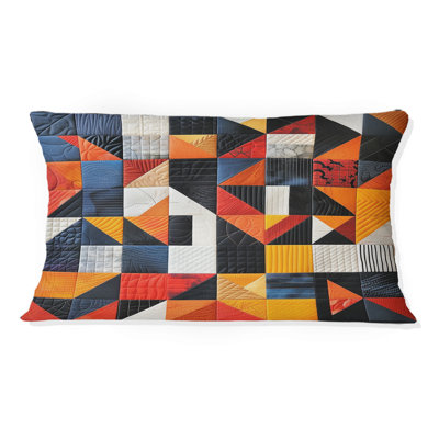 Orange, jaune, formes géométriques modernes I - coussin lombaire moderne