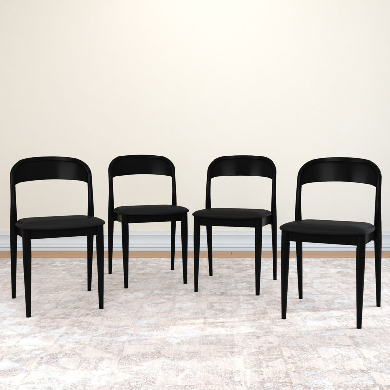 Loar Upholstered Dining Chair, Black, Black