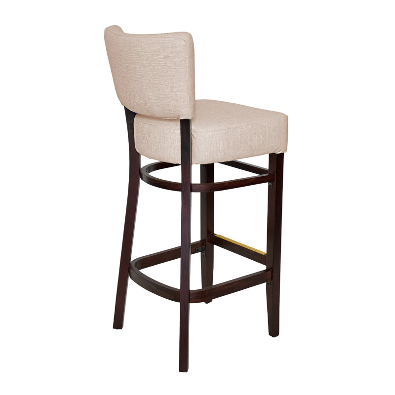 Tabouret de bar Madison, Ivoire ivoire, Bois brun foncé