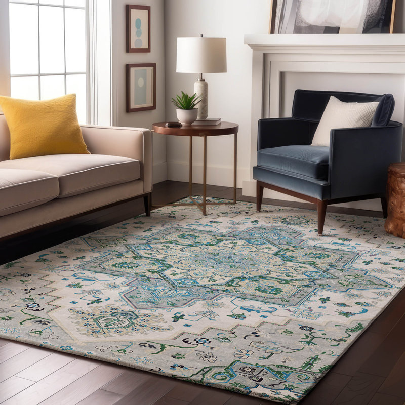 Premium Machine Washable Corum AMF1036 Oriental Rug, Rectangle 5' x 7'6"