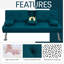 Colour 3-Seater Convertible Futon Sofa Bed-631179629
