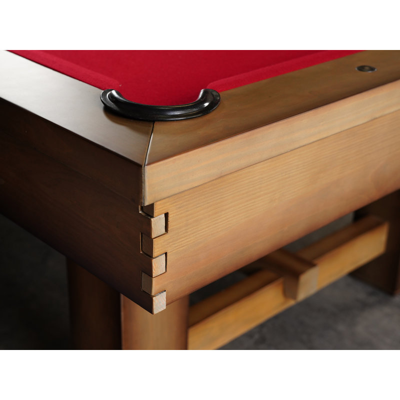Hank Slate Pool Table with Professional Installation Included, Red, 32.5" H x 101" L x 57" D