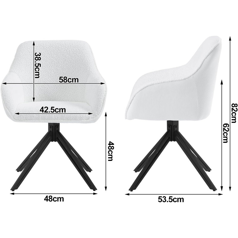 Latitude 48cm H Fabric Upholstered Metal Armchair in Dark Grey,, White, 1