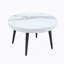 Table basse ronde élégante à motif de marbre blanc - diamètre de 23,6 pouces, procédé de moulage par aspiration exquis