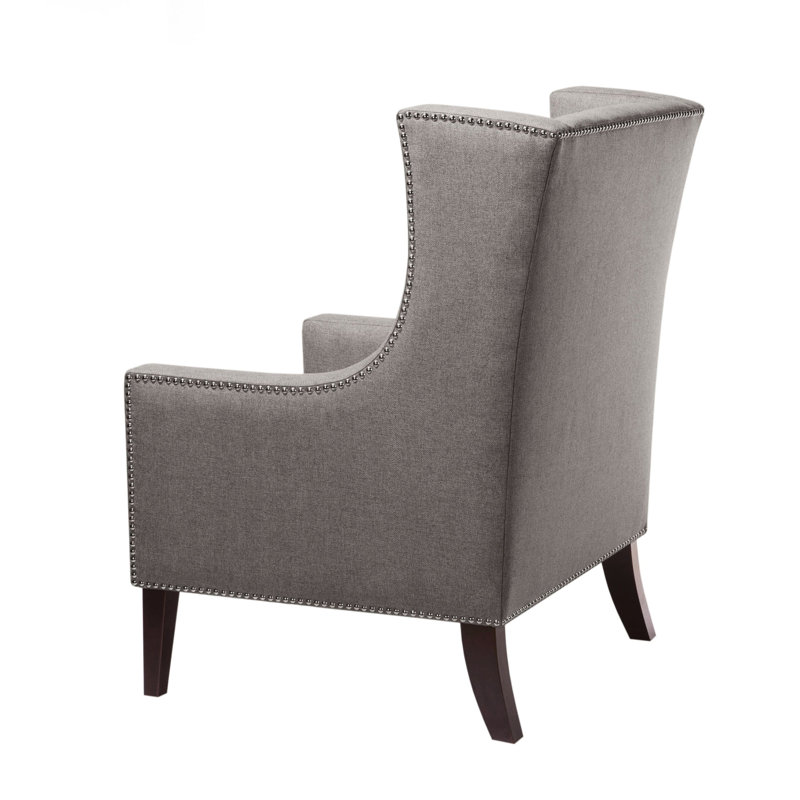 Solid Wood Chair, Dark Grey, 23.5"h Arms Size Chair With Tight Back, Construction, Dark Grey