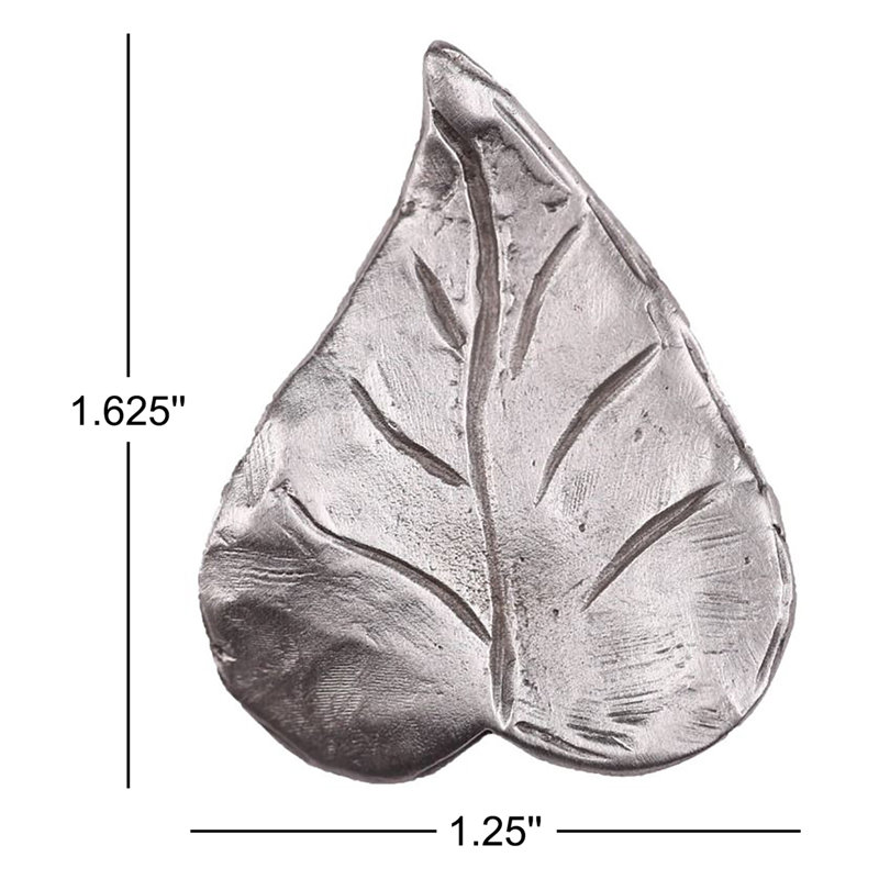 Antique Pewter Leaf Cabinet Knob