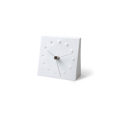 Porcelain Tabletop Clock in White