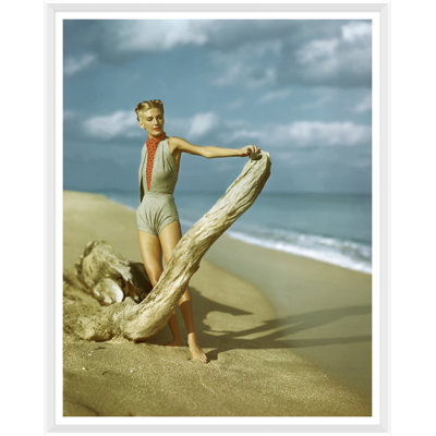 Model On Beach Giclee Print by Serge Balkin