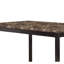 Table en faux marbre brun pour la salle à manger, cadre en métal noir, transitionnel, 4 places, assemblage simple requis avec plateau et sièges