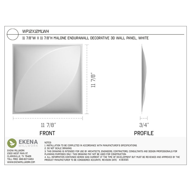 White Textured PVC 3D Wall Panels 11-7/8" x 11-7/8" Set of 10