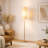 Mondale FLOOR LAMP WITH OAK BASE AND NATURAL RATTAN SHADE