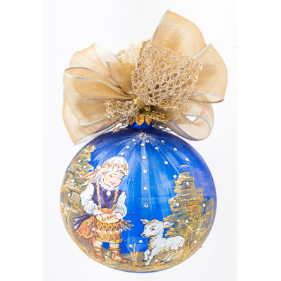 6'' Handmade Glass People Ball Ornament