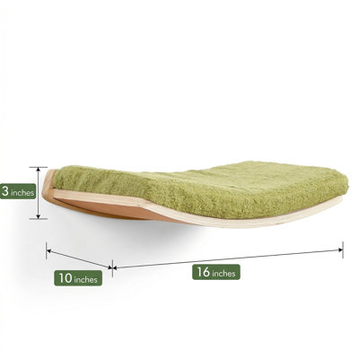 Curved Cat Shelves & Perches, Floating Cat Wall Bed with Comfortable Cushion
