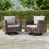 Linen Gray Cushion/Brown Frame