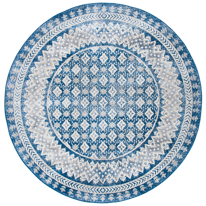 Tapis oriental bleu marine Adel, Rond 6 pi 7 po