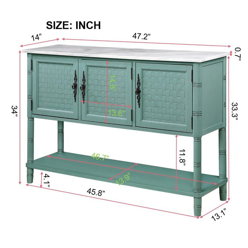 Console 47,24 po Dawa, Vert