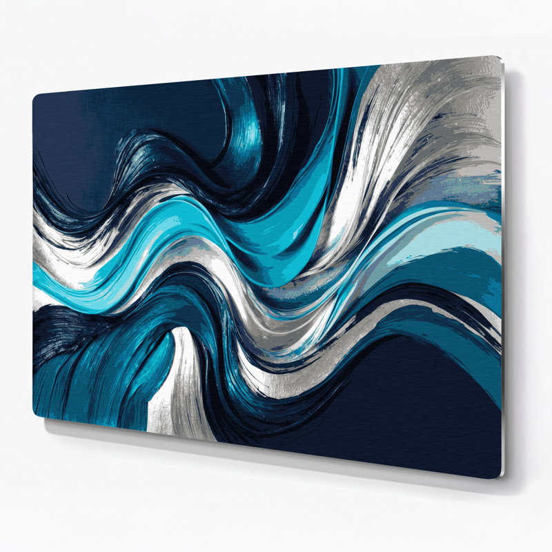 Lyrical Abstraction 82 Gray Metal Wall Art, 8" H x 10" W