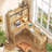 Farmhouse 68" L Shaped Fluted Desk With Hutch