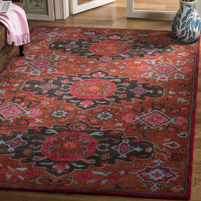 Carlsen Hand Tufted Wool Oriental Rug, Rectangle 5' x 8'