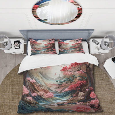 Ensemble de housse de couette en microfibre / polyester Asian Art Zen Garden V