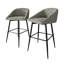 BLACK METAL SWIVEL COUNTER CHAIR IN LIGHT GREY VELVET-509825973