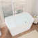 47" L x 27" W Modern Rectangular Freestanding Soaking Acrylic Small Bathtub with Integrated Seat, Non-Slip in Compact Bathrooms