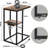 Leelo Shaped End Table with Charging Station for Living Room, Bedroom, Sofa Table with USB Ports and Outlets for Small Spaces, C Couch Rustic Snack Bed Table