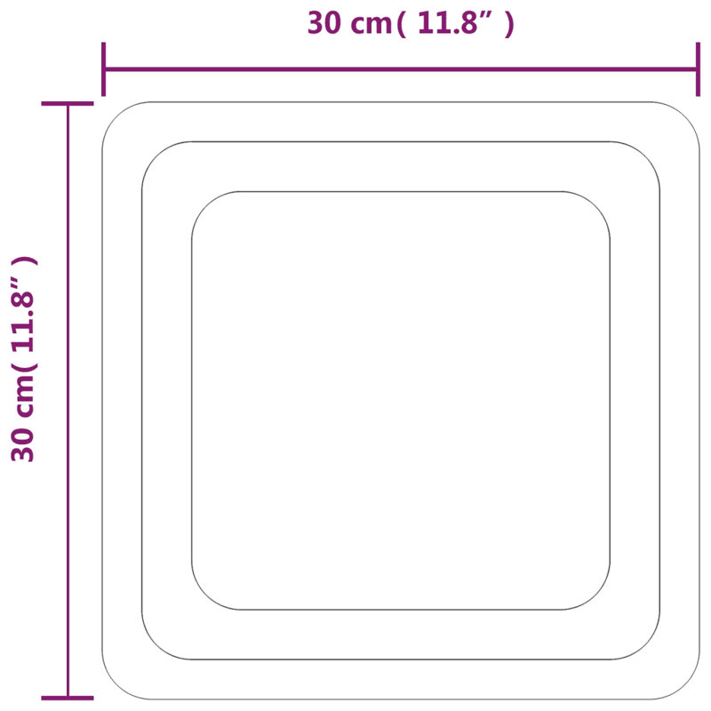 Kaleek Flat Wall Mirror, 30 cm H x 30 cm W
