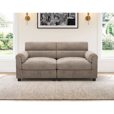 Natchez 61.8'' Corduroy Upholstered Modular Loveseat Sofa With Adjustable Pillowtop Arm