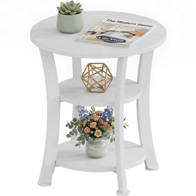 3-Tier Vintage Round Side Table, 19.7"D x 19.7"W x 21.7"H