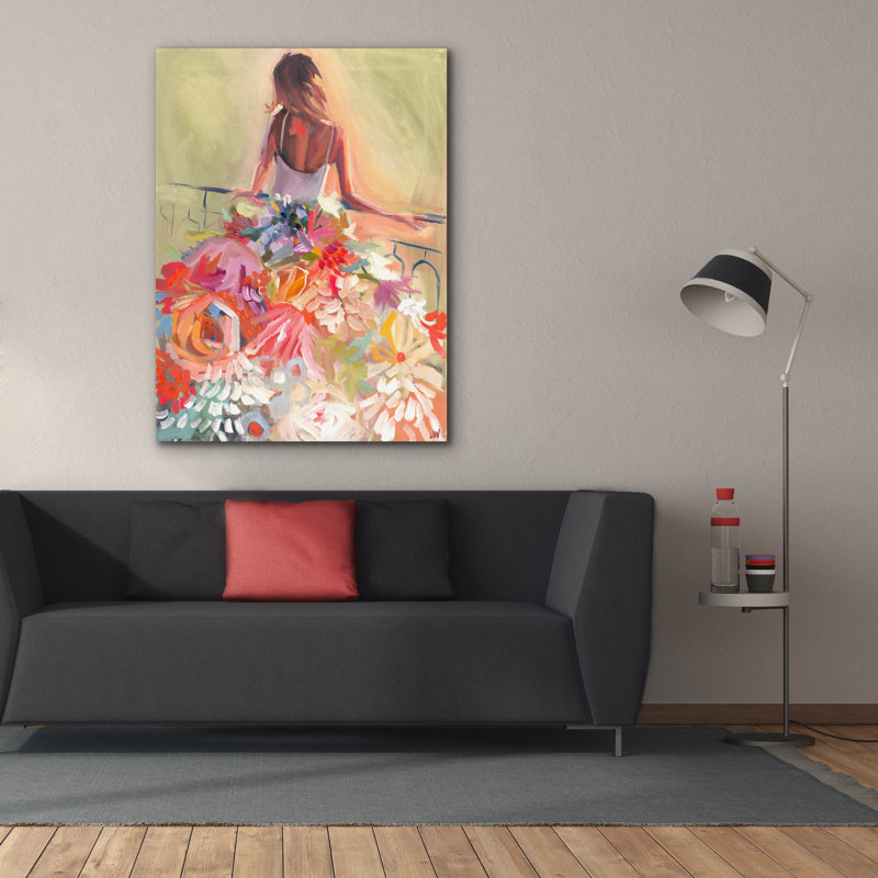 Art floral sur toile, H 54 po x l 40 po x P 1,5 po