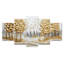 «Blue Gold Pine Tree Misty Mountain Mornings IV», ensemble d'art mural pin