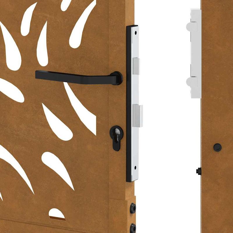  Garden Gate Steel Flame Design, Rusty, 105 x 205 cm
