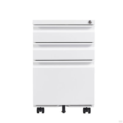 3-Drawer Mobile Filing Cabinet With Lock, Legal/Letter Sized Office Storage Filing Cabinet, Metal Filing Cabinet ,Suitable For Offices And Study Rooms