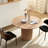 46.49 Inch Dining Table - Mid-Century Modern Charm Kitchen Small Space Round Oak Desk Top For Room-723373650
