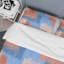 Corail et bleu grunge rayé - ensemble de housse de couette abstrait - microfibre de polyester-888302888