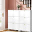 Armoire à chaussures autoportante entièrement en acier, 3 tiroirs, - Armoire de rangement blanche au design économe en espace