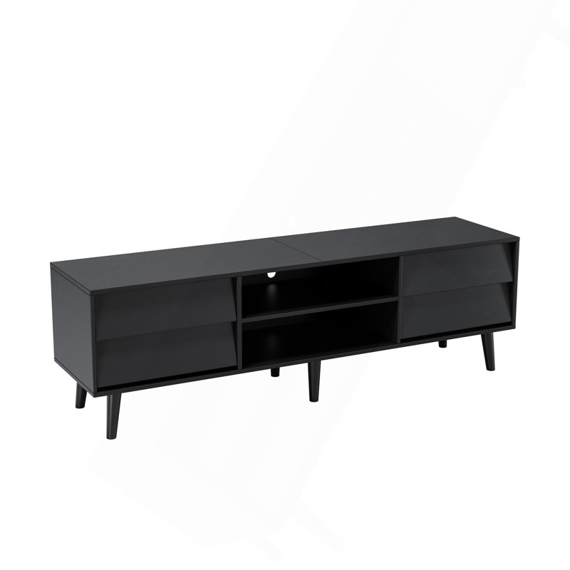 Emilyann 63-inch Faux Wood TV Stand, Black