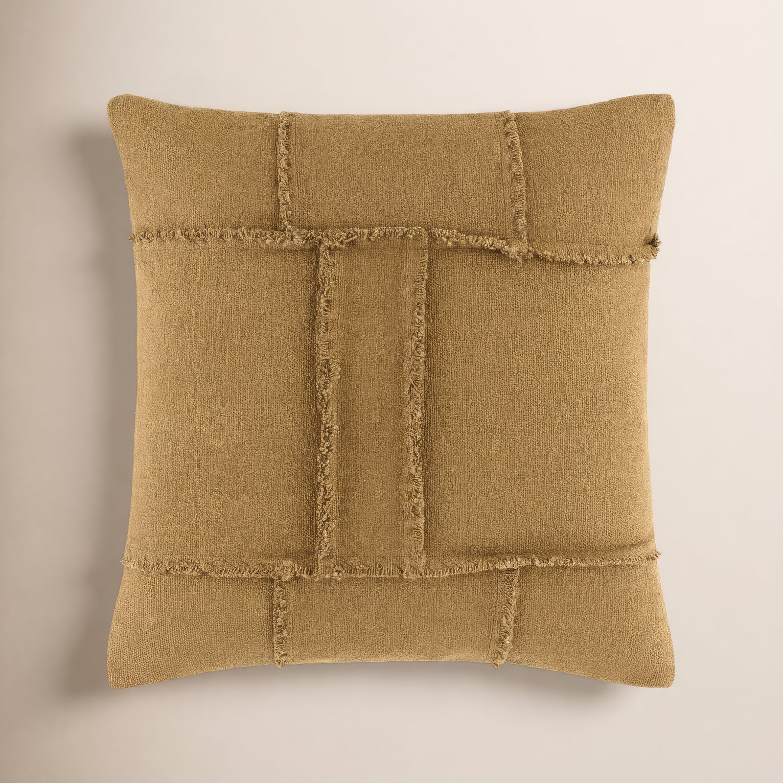 Yulara Cotton Pillow Cover, Pillow Cover Only - No Insert, Tan, Square 18"