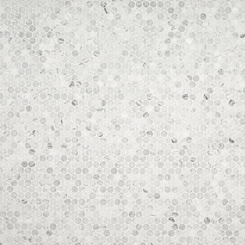 Carreau de mosaïque en marbre blanc poli Carrara