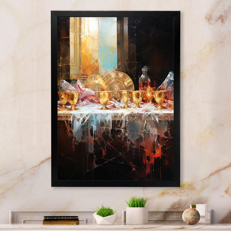 Décoration murale «The Last Supper» Popart - Christianisme, Cadre photo noir simple, H 40 po x l 30 po x P 1,5 po