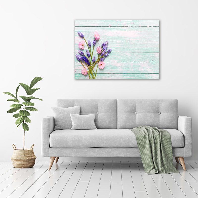 Lavender On The Wood - Wrapped Canvas Print